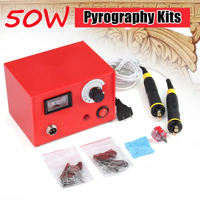 

US Plug AC 220V 50W Digital Multifunction Pyrography Machine Gourd Wood Crafts with 2pcs Pyrography Pen