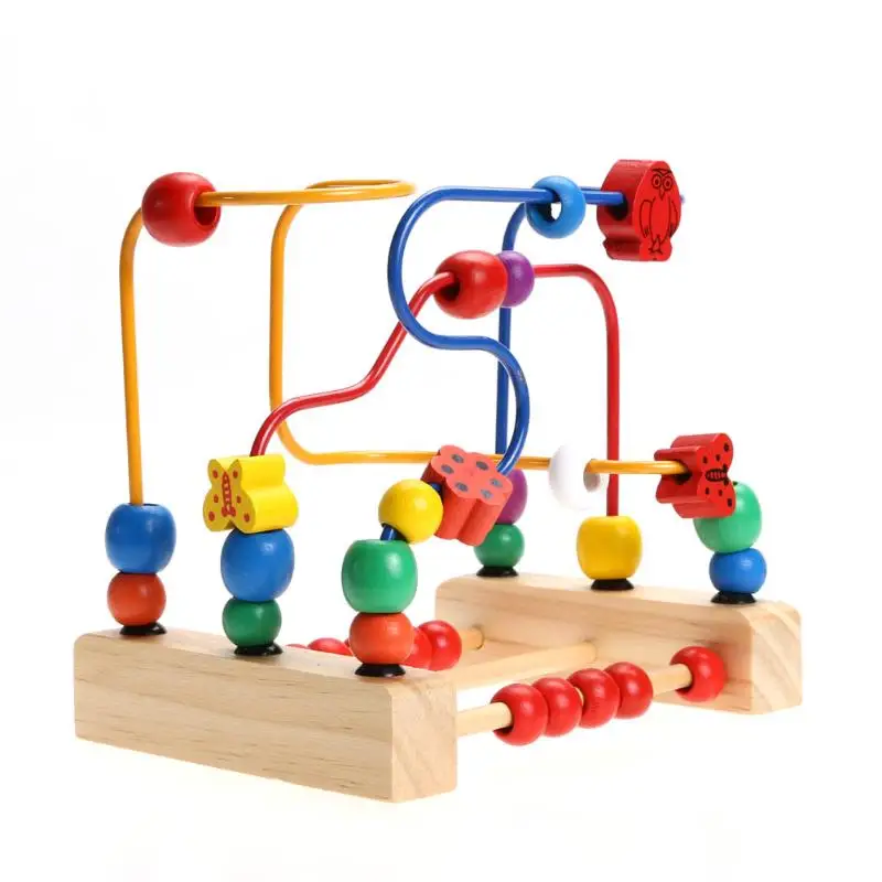 

Wooden Bead Maze Educational Kids Child Bead Rollercoaster Maze Puzzle Toy