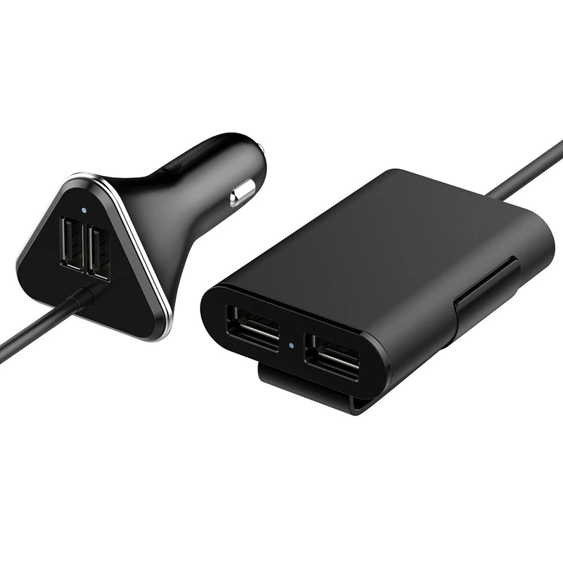 Gubang 4 USB Порты и разъёмы спереди и сзади сиденье автомобиля Зарядное устройство с 1.8 м кабель для всех USB Порты и разъёмы устройств 9.6A
