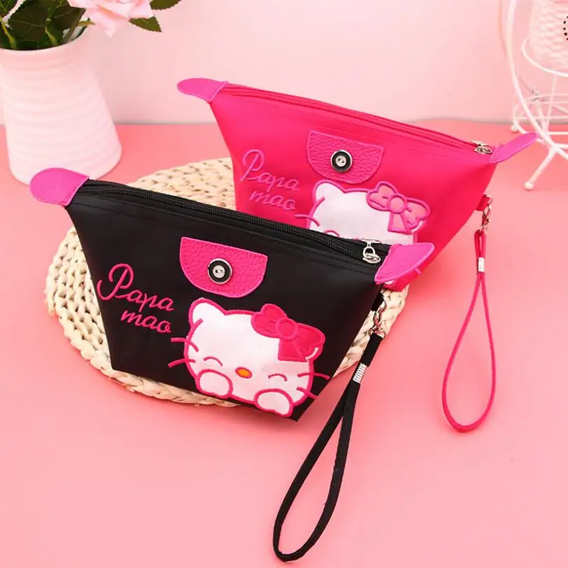 1pcs Women Portable Cute hello kitty Multifunction Beauty ZipperTravel
