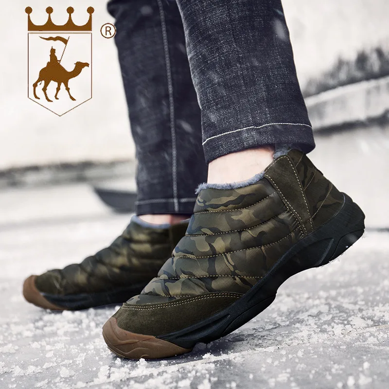 

BACKCAMEL Winter cotton men's plus velvet snow shoes Non-slip waterproof couple fashion cotton shoes Warm large size shoes36-46