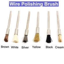 URANN 6 шт. 2,35 мм Мини ротационный Полирующий щетки для ржавчины мини латунь очистки полировки деталей Металлические кисти инструменты для очистки 45 мм