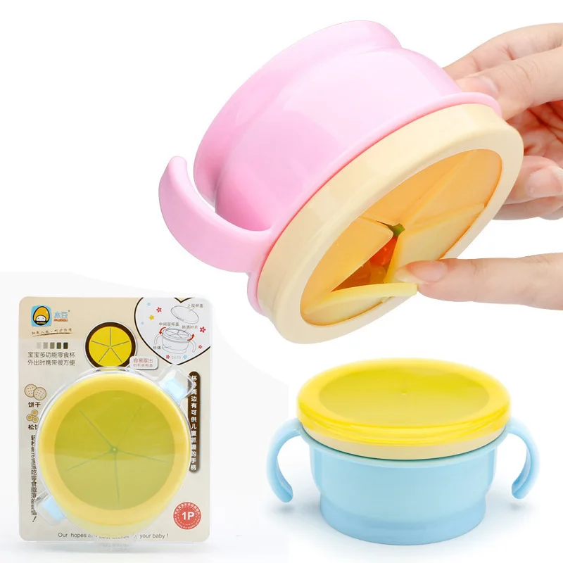 Children Food Bowl Snack Spilled Cup Leak Proof Baby Snack Box Container Soft 