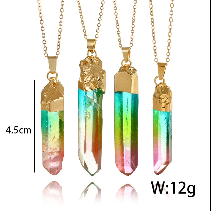 Colorful crystal pendant necklace5