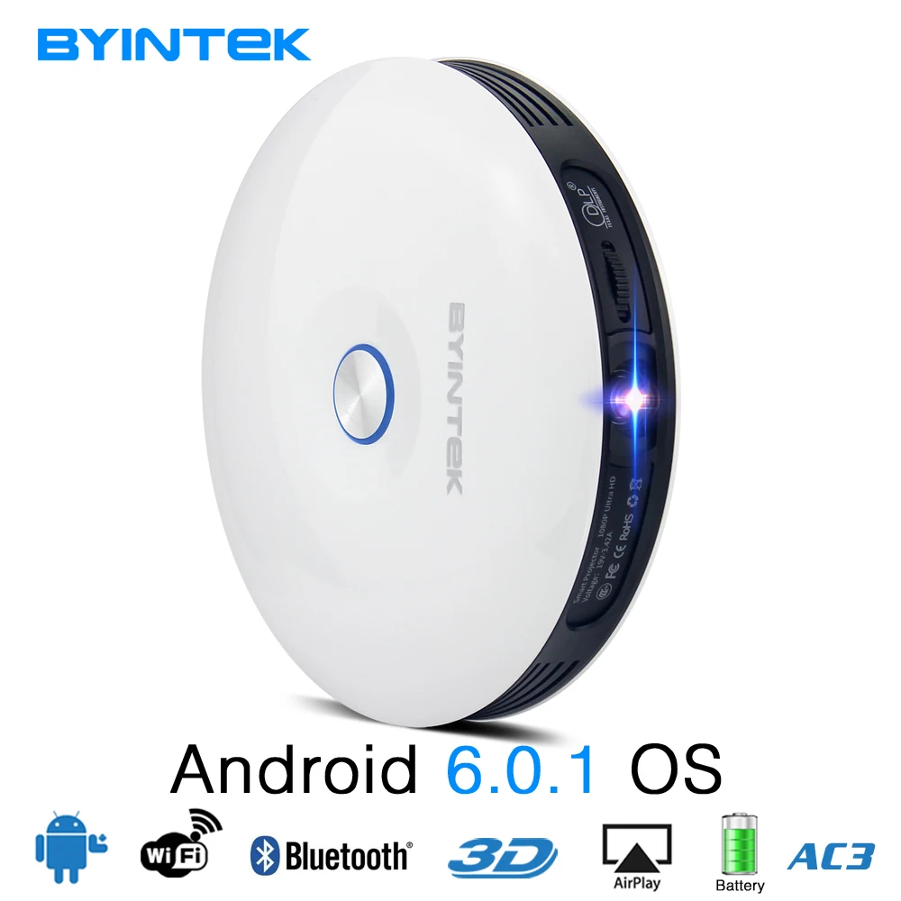 BYINTEK Brand UFO R11 Smart 3D 200inch Android Wifi Wireless DLP Video Portable LED Mini Projector Support Full HD 1080P 2K 4K