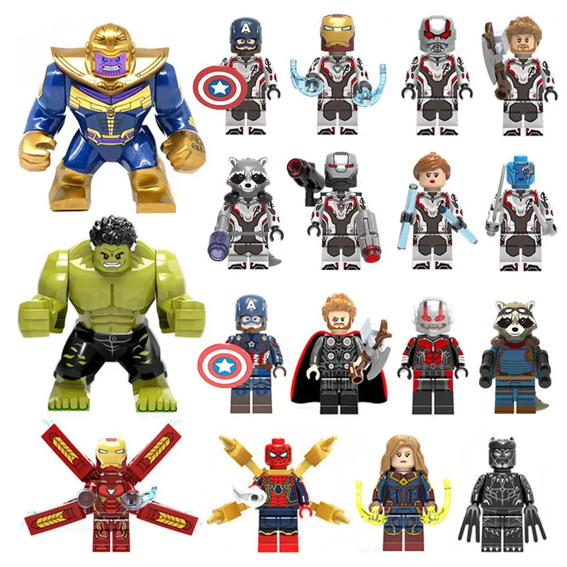 

Super Heroes lEGOED Marvel Avengers Endgame Iron Man Thanos Thor War Machine spiderman Captain America Hulk Building Blocks toys