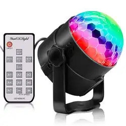 DSstyles 3 Вт светодиодные фонари для вечеринки RGB звуковая активированная лампа дистанционное управление караоке машина стробоскоп
