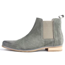 New Arrival Spring Autumn Elastic Band Men Short Chelsea Boots Cut-out Brogue Shoes High Quality Men’s Ankle Boots Shoes male