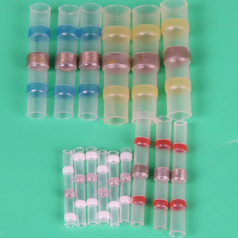 

10pcs Practical Electrical Waterproof Seal Heat Shrink Butt Terminals Solder Sleeve Wire Connectors white red blue yellow