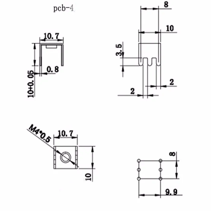 PCB 4-х сварочный терминал M4 круглый Винт сварочный аппарат печатной платы электромонтажная Колонка печатная плата 6 футов аппаратный терминал 100 шт