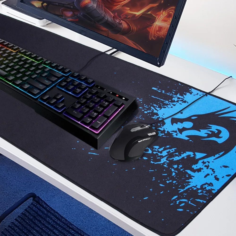 REEJOYAN Large Gaming Mouse Pad Stitched Edges Extended Game Mousepad Non-Slip Rubber Base Mouse Mat for Laptop PC Computer