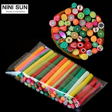 50 шт. Новая акция популярная глина фимо для дизайна ногтей фруктовые украшения ломтик стержня палочки DIY маникюр ногтей палочка 3D украшения