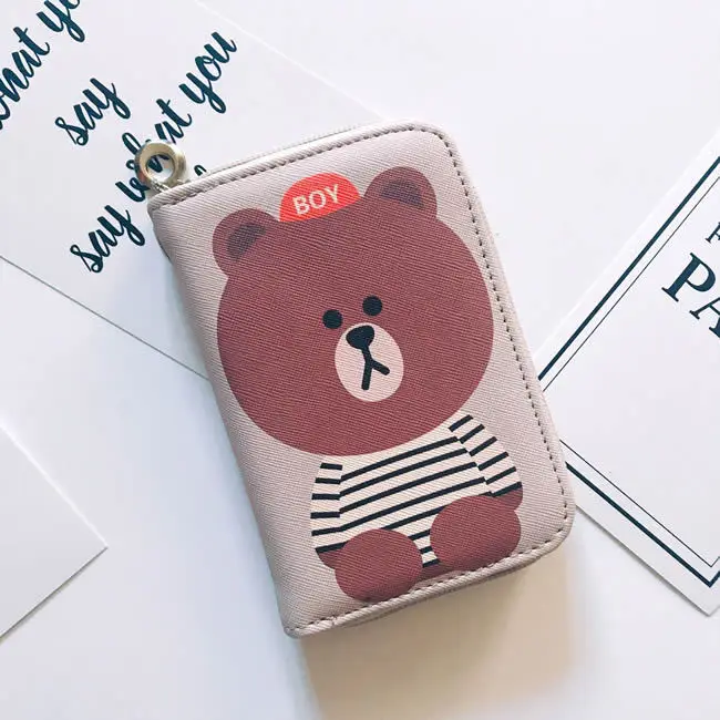 Кошелек на молнии с рисунком из мультфильма аниме, корейский студенческий кошелек для девочек, кошелек для маленьких девочек, кавайный кошелек