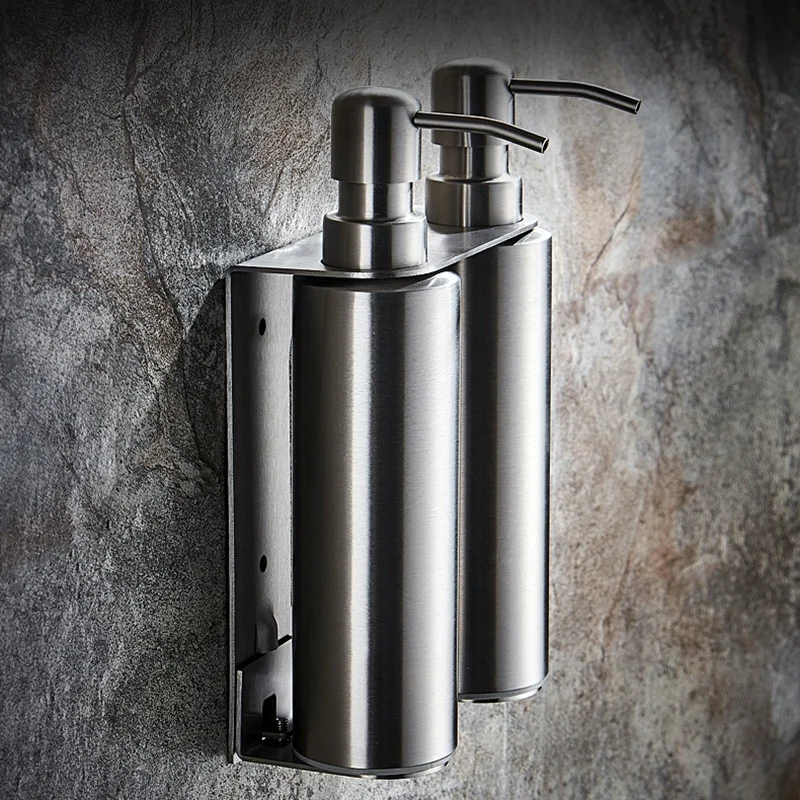 

For Kitchen And Bathroom Liquid Soap Dispenser 500Ml Stainless Steel Manual Lotion Shampoo Dispenser Box Accessories