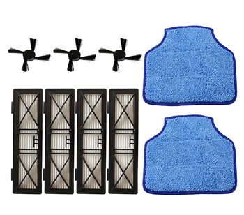 

4 Hepa Filter Replace Part 945-0215 & 3 Side Brush & 2 Micro-fiber Mopping Cloth for Neato BotVac D Series D70, 70E, 75, 80, 85
