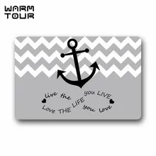 Теплый Тур серый и белый шеврон с анкерным входным ковриком Коврик для пола комнатная передняя дверь/коврик для ванной комнаты