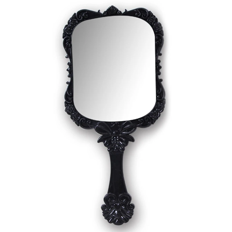 1 шт милые 2 вида цветов черно-белое зеркало для макияжа пластиковое винтажное ручное портативное косметическое зеркало Ретро узор зеркало для красоты