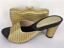 Italian Matching Shoe and Bag Set African Wedding Shoe and Bag Set High Quality Italian Matching Shoes with Bags TH31 Gold Color