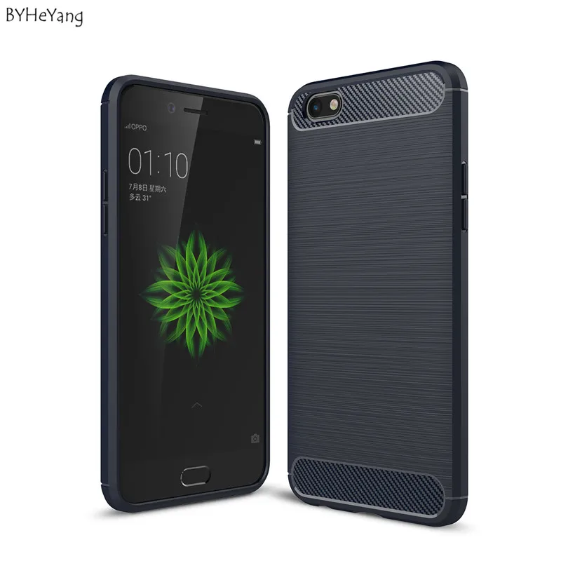 BYHeYang чехол для телефона OPPO F3 из углеродного волокна ТПУ силиконовый матовый