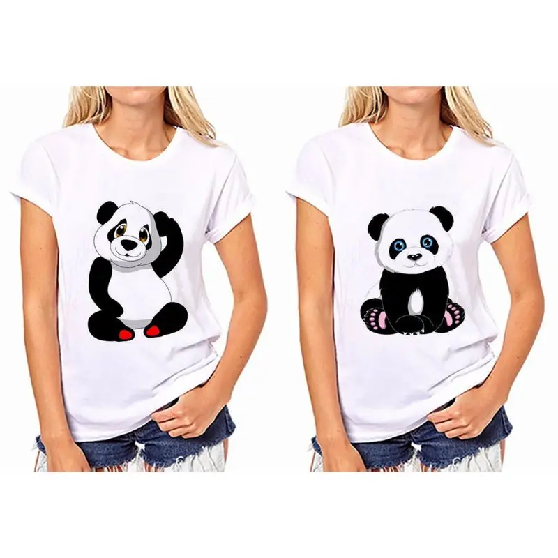 Женская летняя футболка с рисунком милой панды, модная женская и мужская футболка с коротким рукавом, популярный Свободный пуловер, топы, Повседневная футболка Harajuku