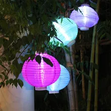 Солнечный висит фонарь света Водонепроницаемый китайский нейлоновая ткань фонарь для Свадебная вечеринка для дома и сада