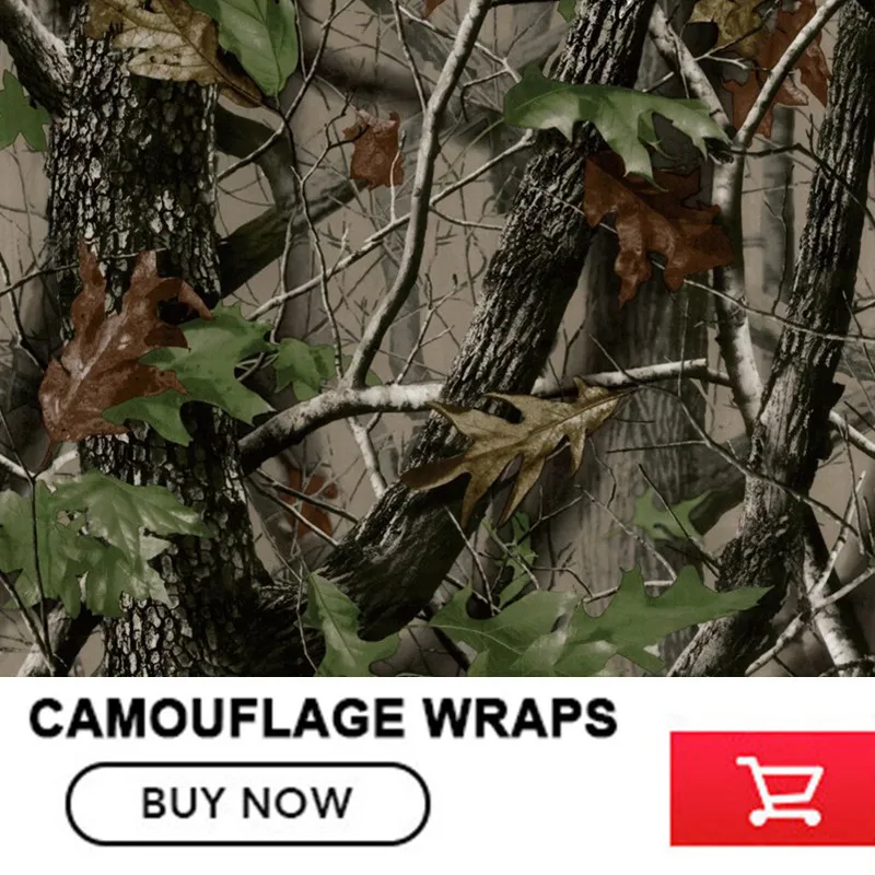 

FS012 Camouflage Car Wrap Realtree Camo Vinyl Break up Jumbo Leaf Graphic PVC Car Styling Sticker Film Roof Hood Golf Cart Truck