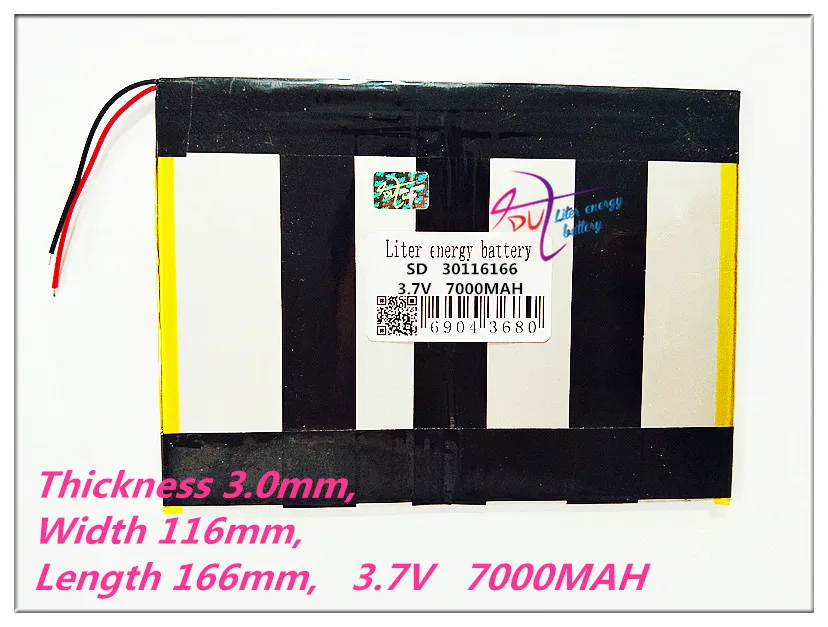30116166 Аккумулятор для планшета емкостью 30115165 3,7 в 7000 мАч Универсальный литий-ионный аккумулятор для планшетных ПК 8 дюймов 9 дюймов 10 дюймов
