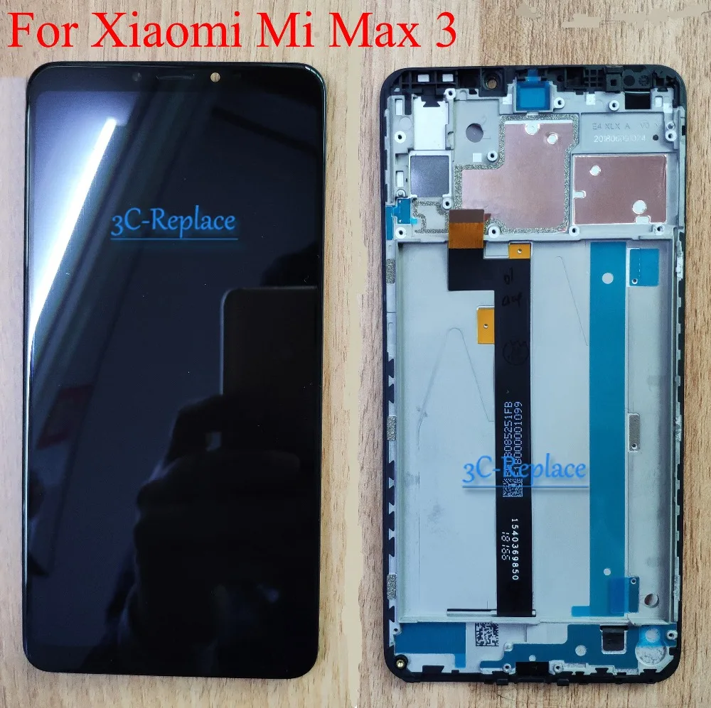 

100% Tested White/Black 6.9 inch For Xiaomi Mi Max 3 LCD Display + Touch Screen Screen Digitizer Assembly With Frame