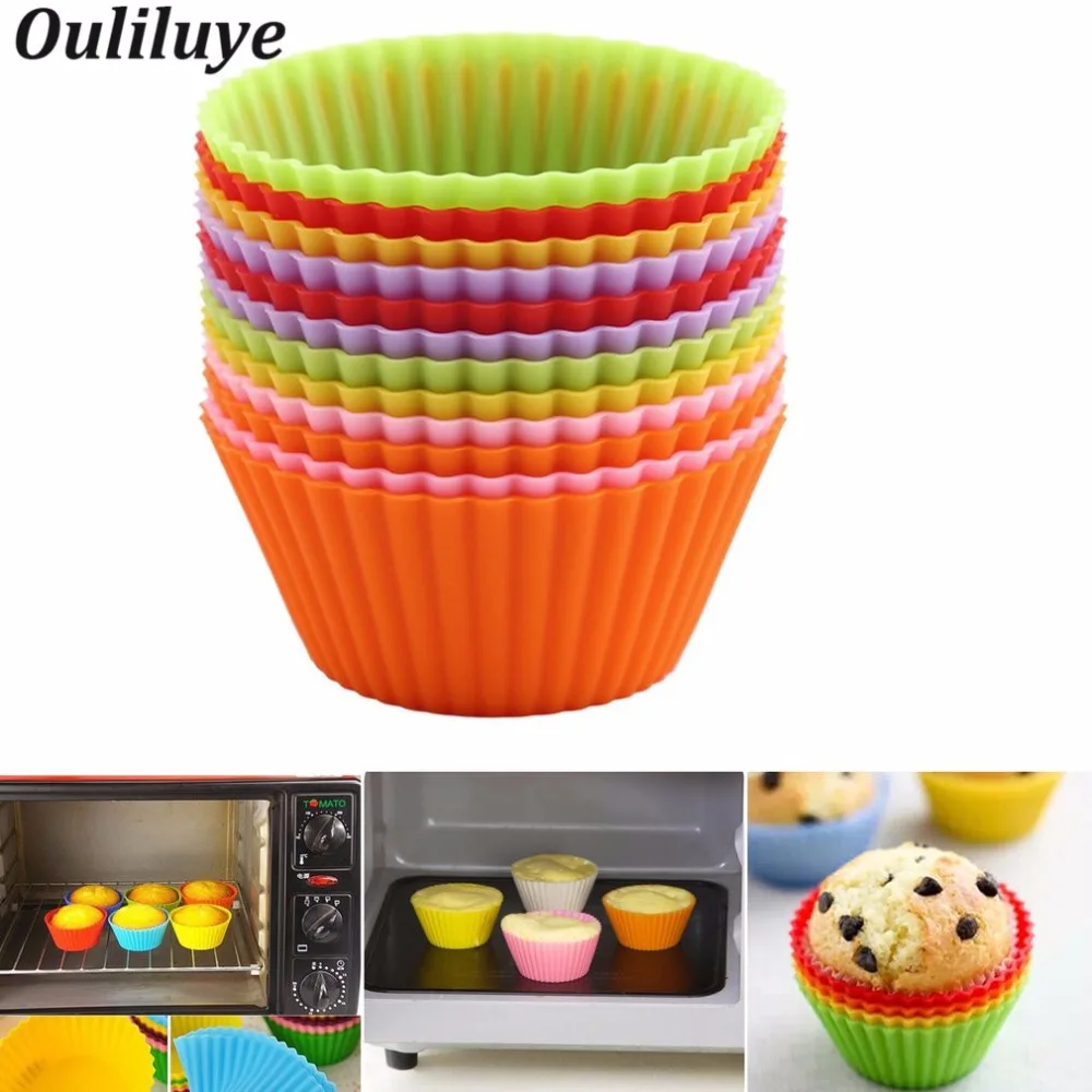 

New 12/6/1PCS Silicone Muffin Cake Cups for Kitchen Baking Tool Baking Cup Forms for Cupcakes and Muffin Bakeware Silicone Mold