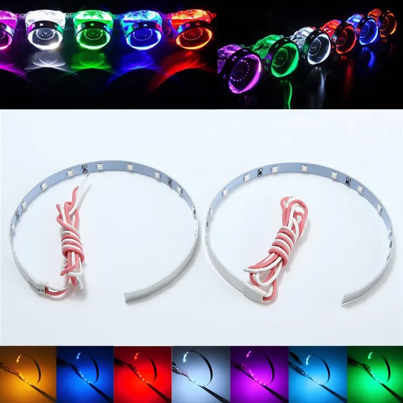 

2pcs LED Multi-color Super Bright 360 Degree SMD Demon LED Halo Rings Kit Devil Eye For All Car Projector Headlight