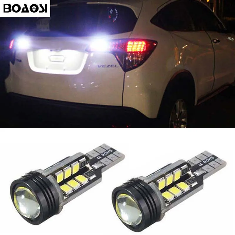 

BOAOSI 2x Error Free Super Bright White LED Bulbs For Backup Reverse Light 921 912 T15 W16W For HONDA VEZEL HRV 2015 accessories