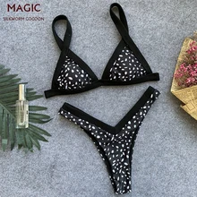 Бикини с принтом в горошек, комплект бикини, купальник из двух частей, купальник для женщин, высокая талия, бикини, купальный костюм с пуш-ап, бикини, купальник