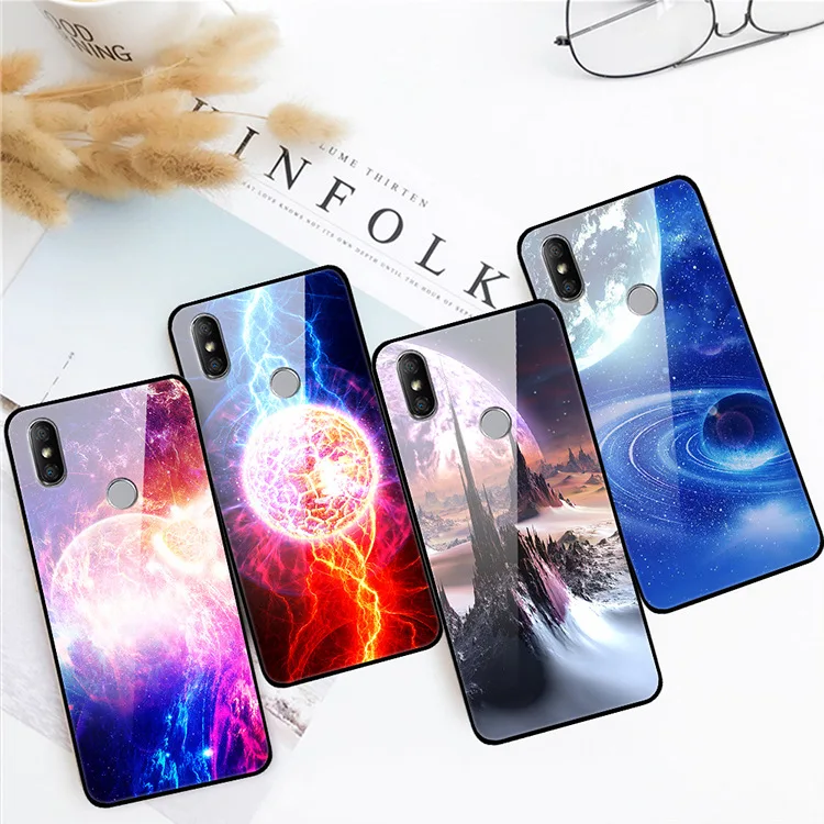 Модный чехол с рисунком Stary Sky для Xiaomi Redmi S2 3D закаленное стекло задняя крышка