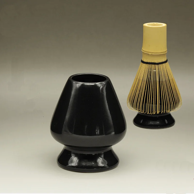 

[GRANDNESS] Black Ceramic Matcha Whisk Stand Kusenaoshi Chasen Shaper Holder Reshaper Japanese Matcha Holder Matcha Tea Powder