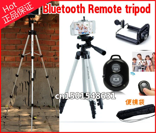 New Phone Tripod 4 section Bluetooth Remote tripod+ phone holder for Cellphone Smartphone MP3 Player GPS Camera dslr | Электроника