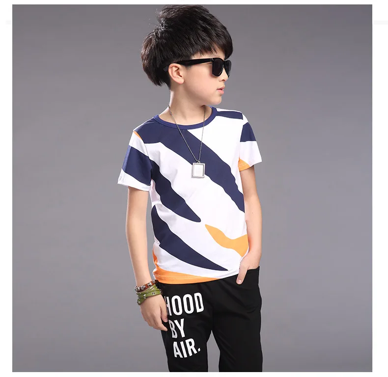 Verão de Manga Camiseta + Shorts Conjuntos de Meninos Crianças Júnior Curta Algodão Esportes Casual Calças Roupas 2 Novo Terno Esportivas 9 esportes casual camiseta + shorts calças roupas