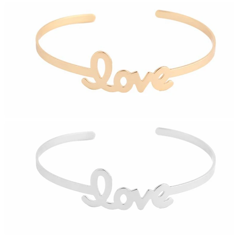 

SMJEL Clearance Sale Wedding Bangles Love Letter Bangles Cuff Bohemia Gold Color Jewelry for Women pulseria mujer