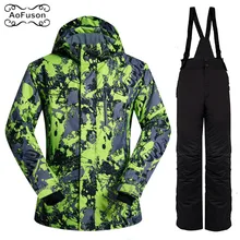 Лыжный костюм, набор, для улицы, для мужчин, ветрозащитный, водонепроницаемый, Термальный, для сноуборда, для снега, для мужчин, лыжная куртка и лыжные штаны, наборы, лыжная одежда, зимние куртки