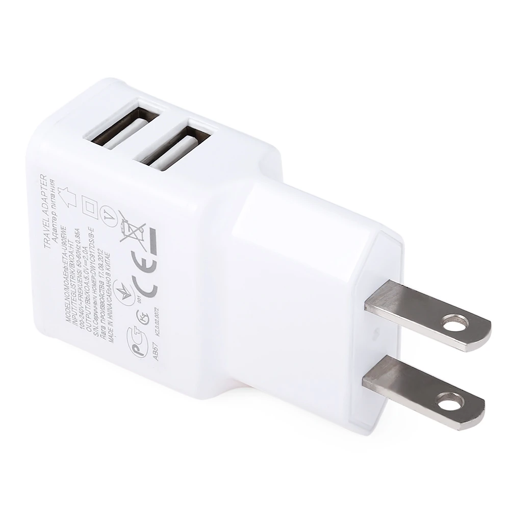 Штепсельная Вилка европейского стандарта США 2 порта USB зарядное устройство 5 В А