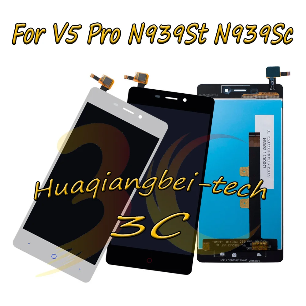 

5.5'' New For ZTE Weiwu 3 / V5 Pro N939St N939Sc Full LCD DIsplay + Touch Screen Digitizer Assembly Black / White 100% Tested
