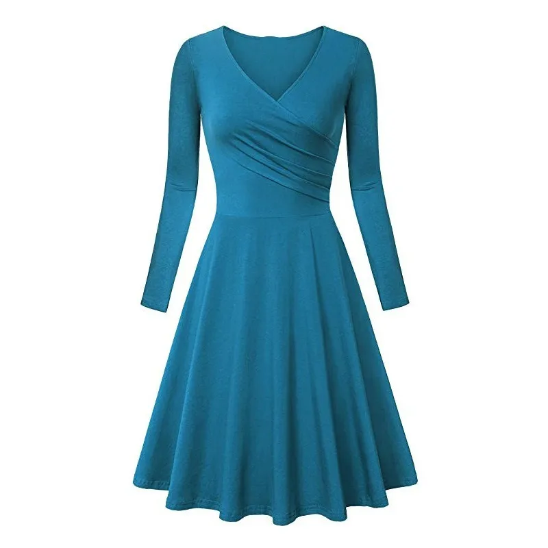 ENXI, женское платье с v-образным вырезом, элегантное, офисное, Vestido, платья для беременных, до колен, Одежда для беременных, Осеннее, женское, сексуальное платье - Цвет: 6