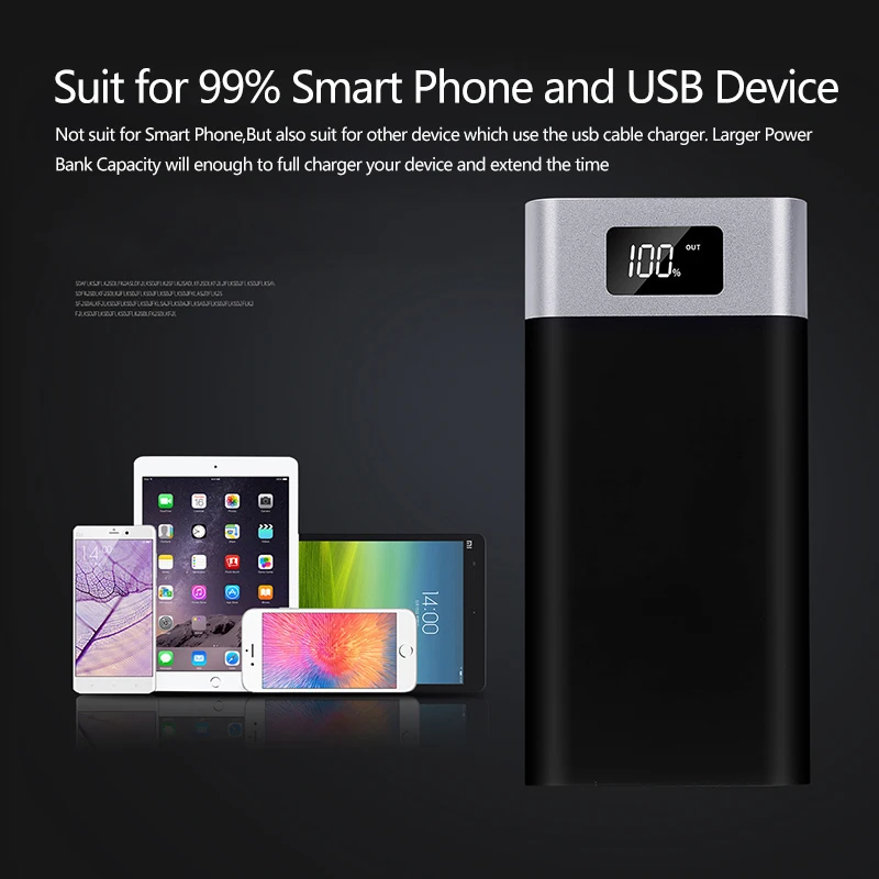 

20000mAh Power Bank Portable Powerbank Charger with LED Smart Digital Display External Battery for Mobile Phones