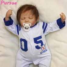 Pursue 55 cm Close Eyes Lifelike Baby Adora Doll Silicone Reborn Baby Dolls Boys Toys for Children boneca bebe reborn silicone