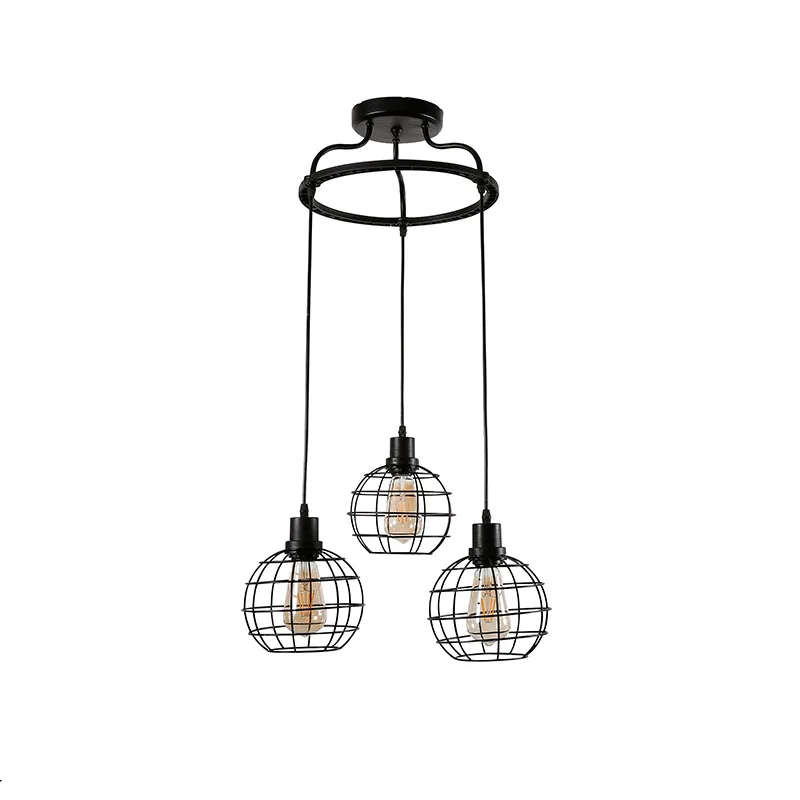

Modern Cage Pendant Light Iron Pendant Lamp Metal Hanging Lamp Loft Bar Kitchen Pendant Lamp Northern Diamond Light E27