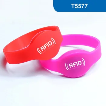 

WB01 Silicone RFID Bracelet RFID wristband for Hotel Lock 125KHZ 330 BITS R/W ATMEL ISO18000-2 with T5577 for Acess Control