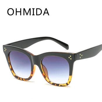 

OHMIDA Hot Sale Pilot Sunglasses Women Oversized UV400 Leopard Cool Sun Glasses For Men Brand Designer Vintage oculos de sol