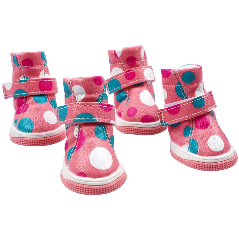 Водонепроницаемые маленькие ботинки в горошек для щенков кошек на весну и осень