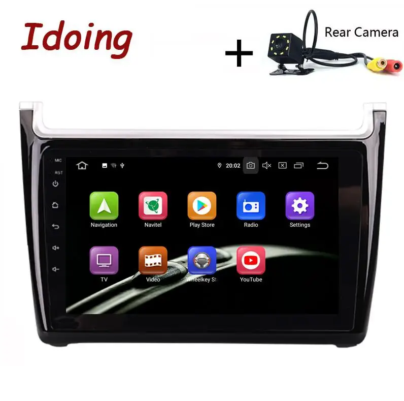 Idoing " 2.5D ips автомобильный Android 9,0 Радио мультимедийный плеер для VOLKSWAGEN/VWPolo 2011- PX5 Восьмиядерный 4G+ 64G gps навигация - Цвет: Standard with Camera
