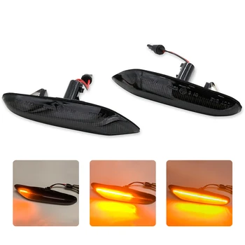 

2Pcs/Set Car LED Side Marker Light for BMW E61 Wagon/E82 Coupe/E88 Convertible/E91 Wago with Flowing Amber Turn Signal Function