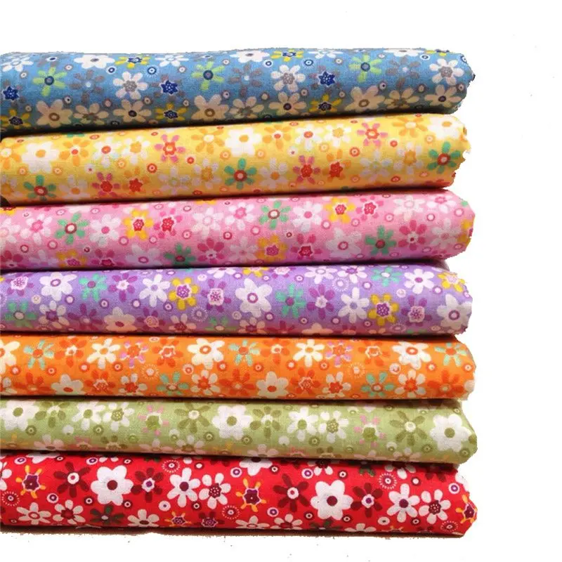 Хлопчатобумажная ткань 7/8 шт. 25x5 см для Отделка: пэтчворк; Хлопок; ткань ручной работы парча ткани с мелким цветочным рисунком принты для домашнего декора
